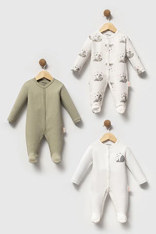 Panda Theme 3'lü Patikli Tulum